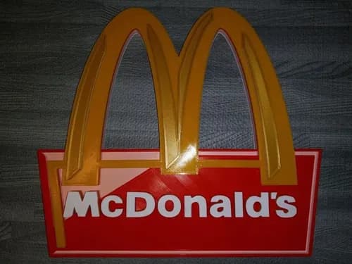 Cartel 3d Mc Donalds - A Pedido_exkarg Rojo 5