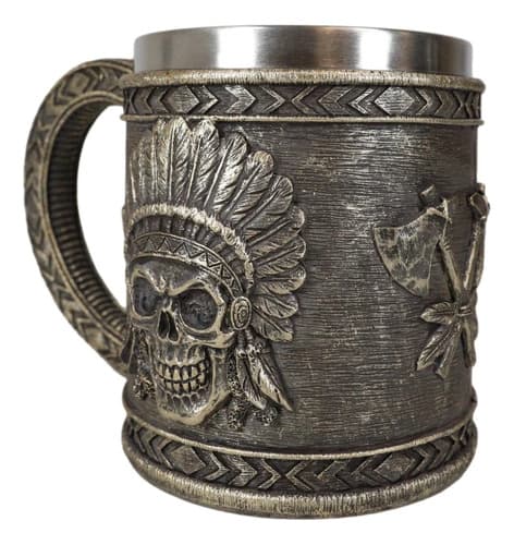 Taza De Cafe Native Indian Chief - A Pedido_exkarg Gris 2