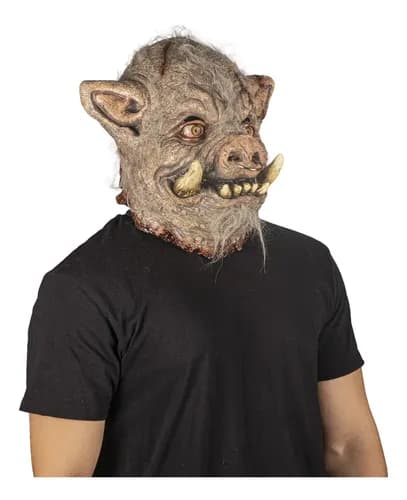 Máscara Jabalí Ghoulish Animal Creepy Halloween Adulto Marrón 2
