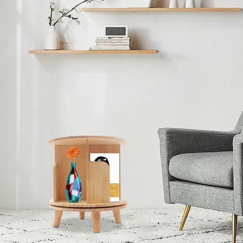 Estantería Giratoria De 360° De Madera - A Pedido Madera 2