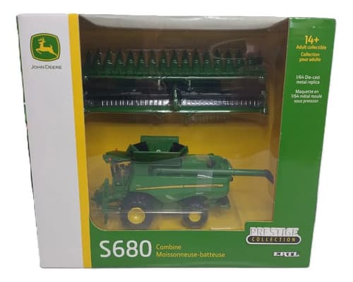 Cosechadora Miniatura John Deere S680 Prestige 1/64, Color Verde 2