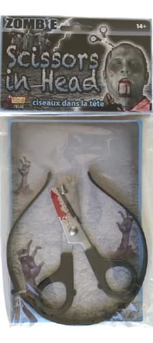 Chasco Tijera Zombi En La Cabeza - A Pedido_exkarg Negro 3