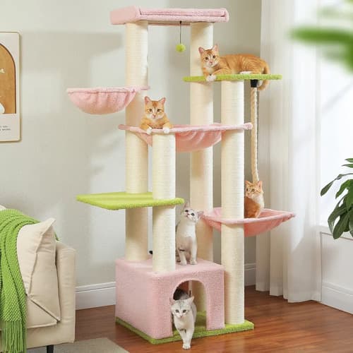 Rascador + Árbol Para Gatos 67 Pulgadas - A Pedido_exkarg Verde 2