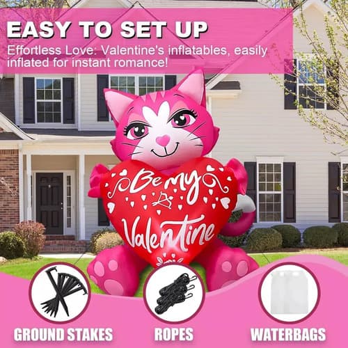 Inflable San Valentin Cute Kitty - A Pedido_exkarg Rojo 2