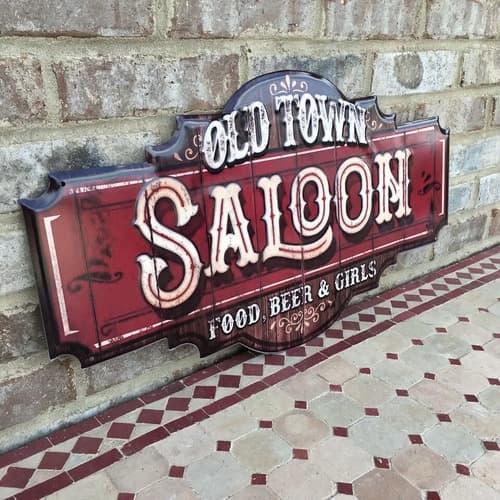 Cartel Decorativo Antique Style Old Town - A Pedido_exkarg X 3