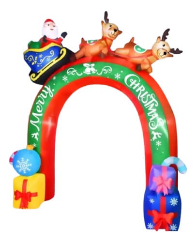 Papa Noel Inflable Arco 10 Ft - A Pedido_exkarg Rojo