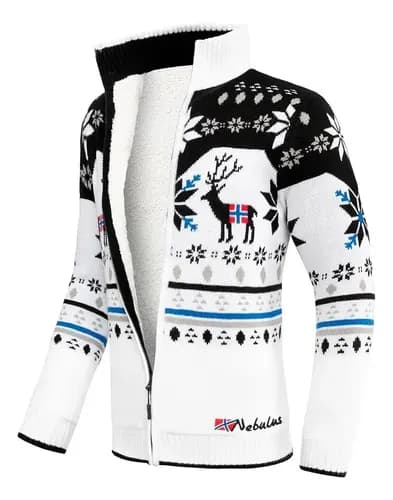 Cárdigan Cálido Noruego Nebulus - A Pedido_exkarg Blanco 38 4