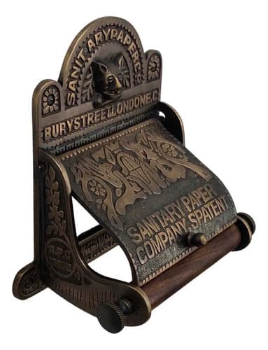 Porta Rollo Papel Higienico Sanitar Bronce - A Pedido_exkarg Dorado 2