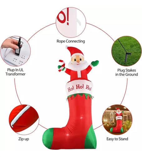 Papa Noel Inflable Ho Ho Ho - A Pedido_exkarg Rojo 2