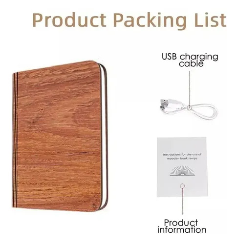 Lampara De Madera Plegable Usb - A Pedido_exkarg Madera 5
