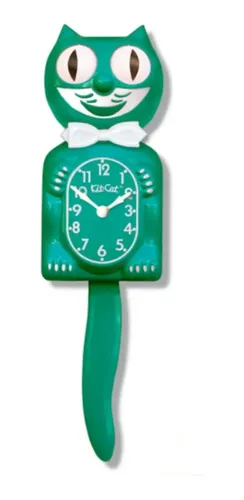 Reloj De Pared Green Beauty Kit Cat Klock - A Pedido_exkarg Verde 2