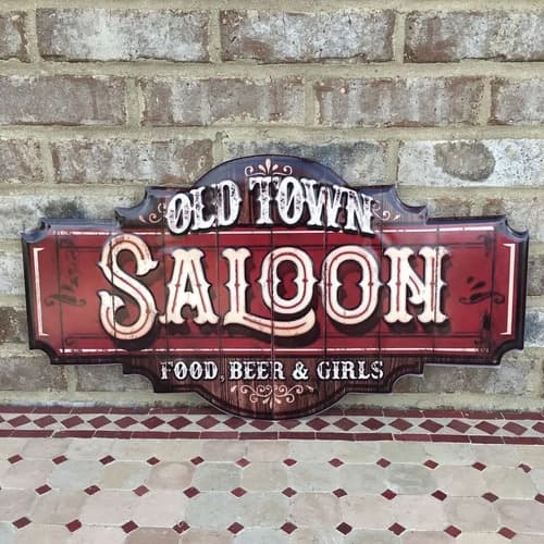 Cartel Decorativo Antique Style Old Town - A Pedido_exkarg X 2