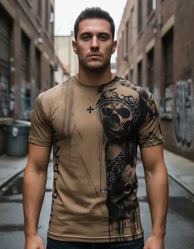 Remera Affliction Walking Dead - A Pedido_exkarg Marrón Xxx