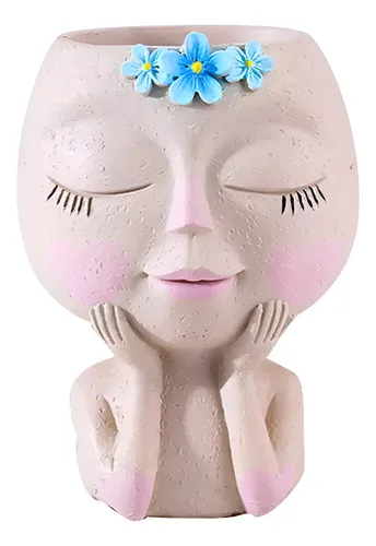 Maceta Girl Face - A Pedido_exkarg Rosa