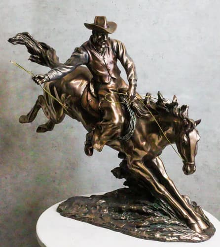 Estatua De Vaquero Occidental - A Pedido_exkarg Bronce 2