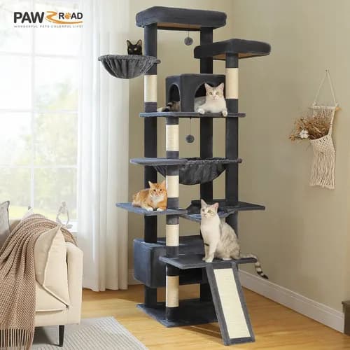 Rascador Para Gatos + Hamaca Grande - A Pedido_exkarg Gris 3
