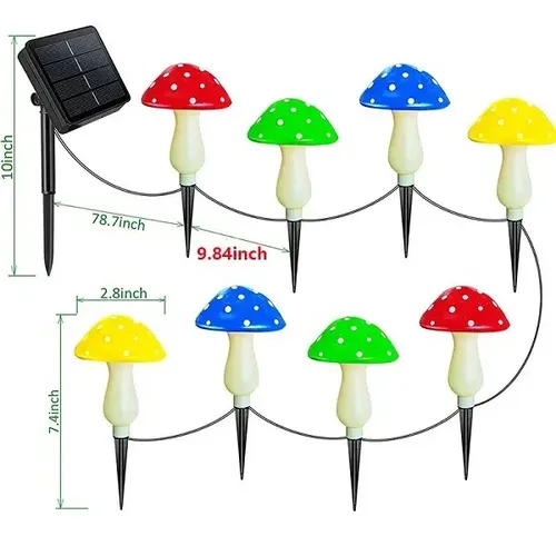Luz De Jardin Solar Hongos - A Pedido_exkarg Azul 5