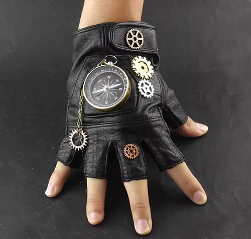 Guantes Cuero Cosplay Compass - A Pedido_exkarg Negro 5