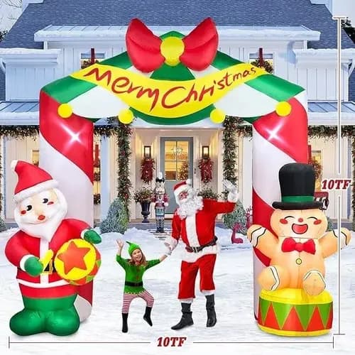 Papa Noel Inflable Arco Gingerbread - A Pedido_exkarg Rojo 2