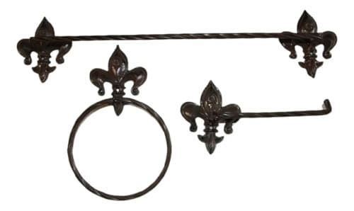 Set Accesorios Fleur De Lis Bathroom - A Pedido_exkarg Negro
