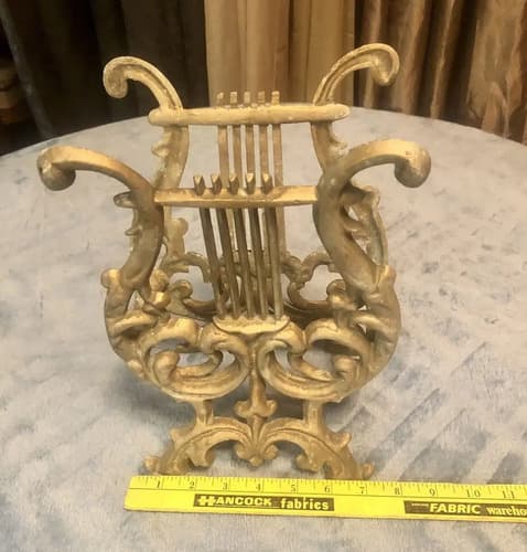 Revistero Vintage Cast Metal Harp - A Pedido_exkarg 5