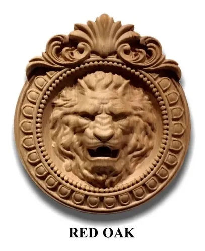 Escultura De Madera Carved Lion - A Pedido_exkarg Marrón 2