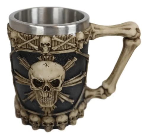 Taza De Cafe Large Skeletal Cross Bones - A Pedido_exkarg Marrón 2