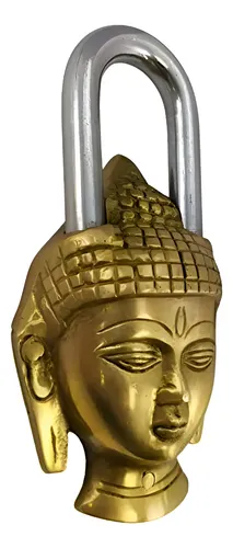 Candado Bronce Solido Buda - A Pedido_exkarg Dorado