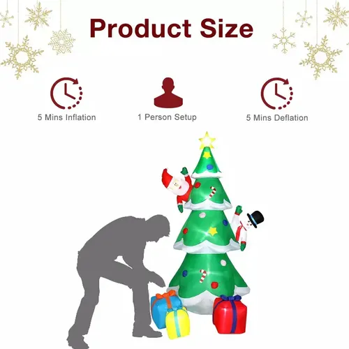 Papa Noel Inflable 8f Arbol Xmas - A Pedido_exkarg Verde 5