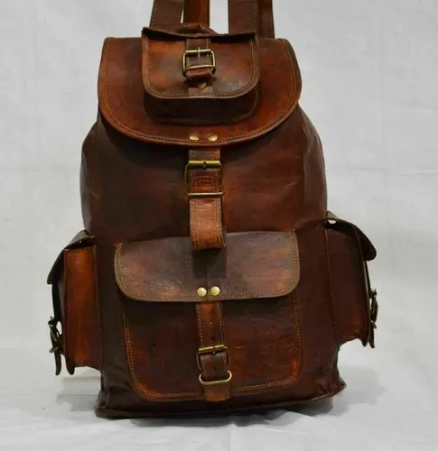 Mochila Cuero Vintage Goat Leather - A Pedido_exkarg Marrón X 2