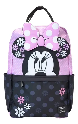 Mochila Disney Minnie Mouse Floral - A Pedido_exkarg Negro 3