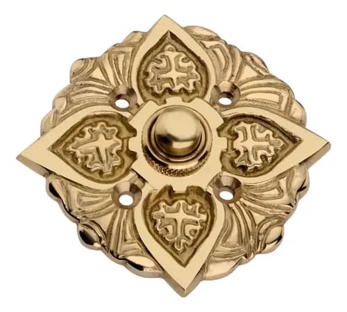 Pulsador Timbre Vintage Art And Deco - A Pedido_exkarg Bronce 3