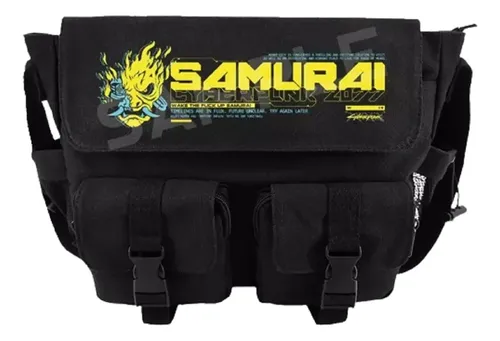 Morral Edgerunners Schoolbag - A Pedido_exkarg Negro Con Estampa Amarilla Estampado Gráfico (samurai)
