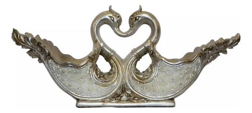 Jarrón Decorativo Artesanal Cisne Doble - A Pedido_exkarg Plata