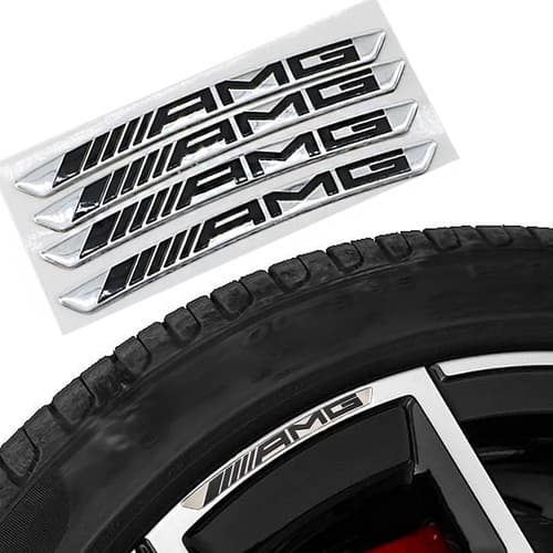 Set  Stickers Llantas 3d Amg Emblem Badge X 4 - A Pedido