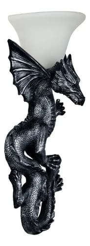 Escultura Con Luz Heraldic Dragon - A Pedido_exkarg Negro 4