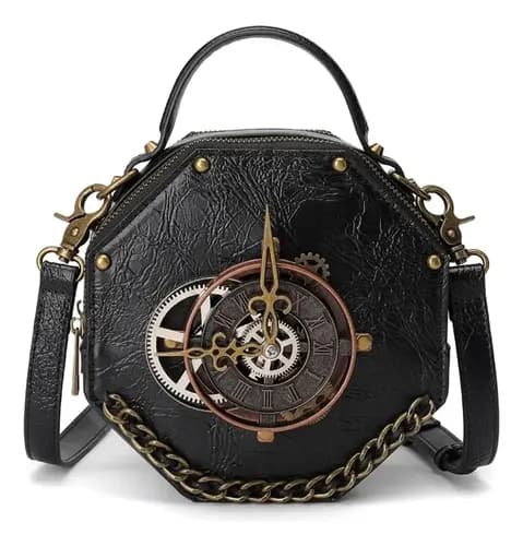Cartera Steampunk Pu Leather - A Pedido_exkarg Negro 5
