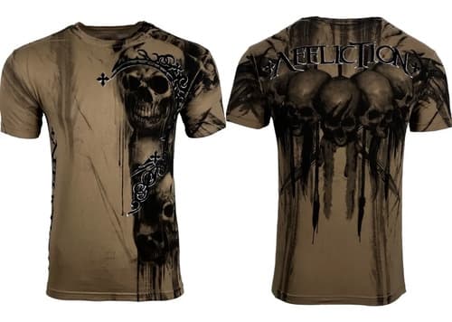 Remera Affliction Walking Dead - A Pedido_exkarg Marrón Xxx 3