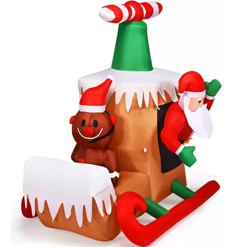 Papa Noel Inflable Airplane Blow Up - A Pedido_exkarg Rojo