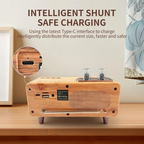 Parlante Retro Bluetooth Speaker - A Pedido Marrón 4