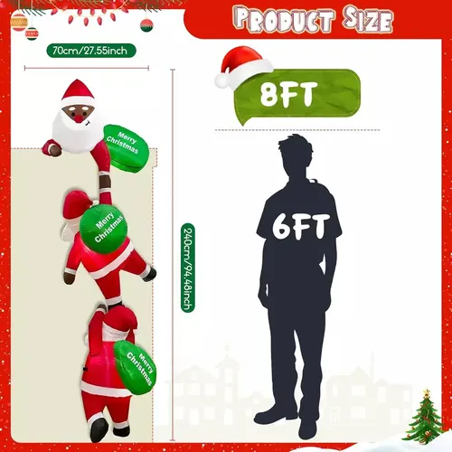 Papa Noel Inflable Escaladores - A Pedido_exkarg Rojo 3