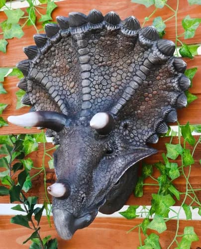 Estatua Jurassic Triceratops Wall Head - A Pedido_exkarg Marrón 4