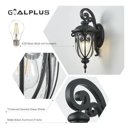 Farol Antique Black Outdoor Wall Light Fixture - A Pedido Negro 5