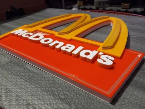 Cartel 3d Mc Donalds - A Pedido_exkarg Rojo 4