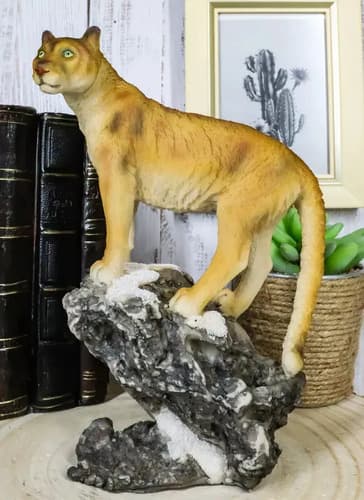 Estatua Puma Standing On Edge Of Snow - A Pedido_exkarg Marrón 4