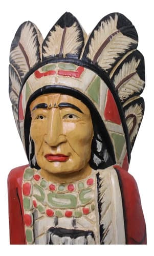 Estatua De Madera De 90 Cm Altura Indígena - A Pedido Rojo 2