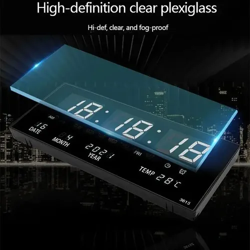 Reloj De Pared Digital Large Screen - A Pedido_exkarg Negro 3