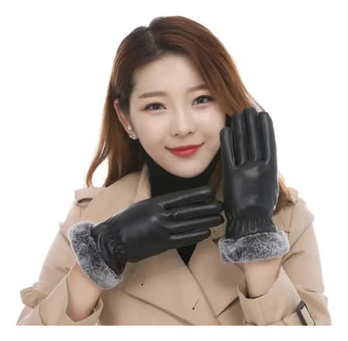 Guantes Women Pu Gloves Faux - A Pedido_exkarg Negro 4