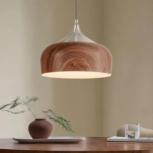 Lámpara Colgante Bauhaus Con Diseño De Madera - A Pedido Madera 3