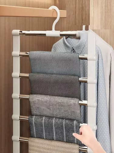 Percha Para Pantalones De Varias Capas - A Pedido_exkarg Plateado 4